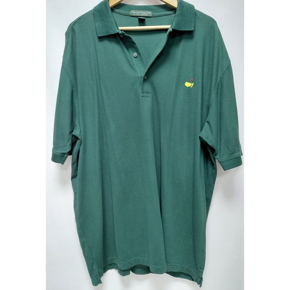 Masters Collection Polo Shirt Green Solid Knit Short Sleeve Men Size XL